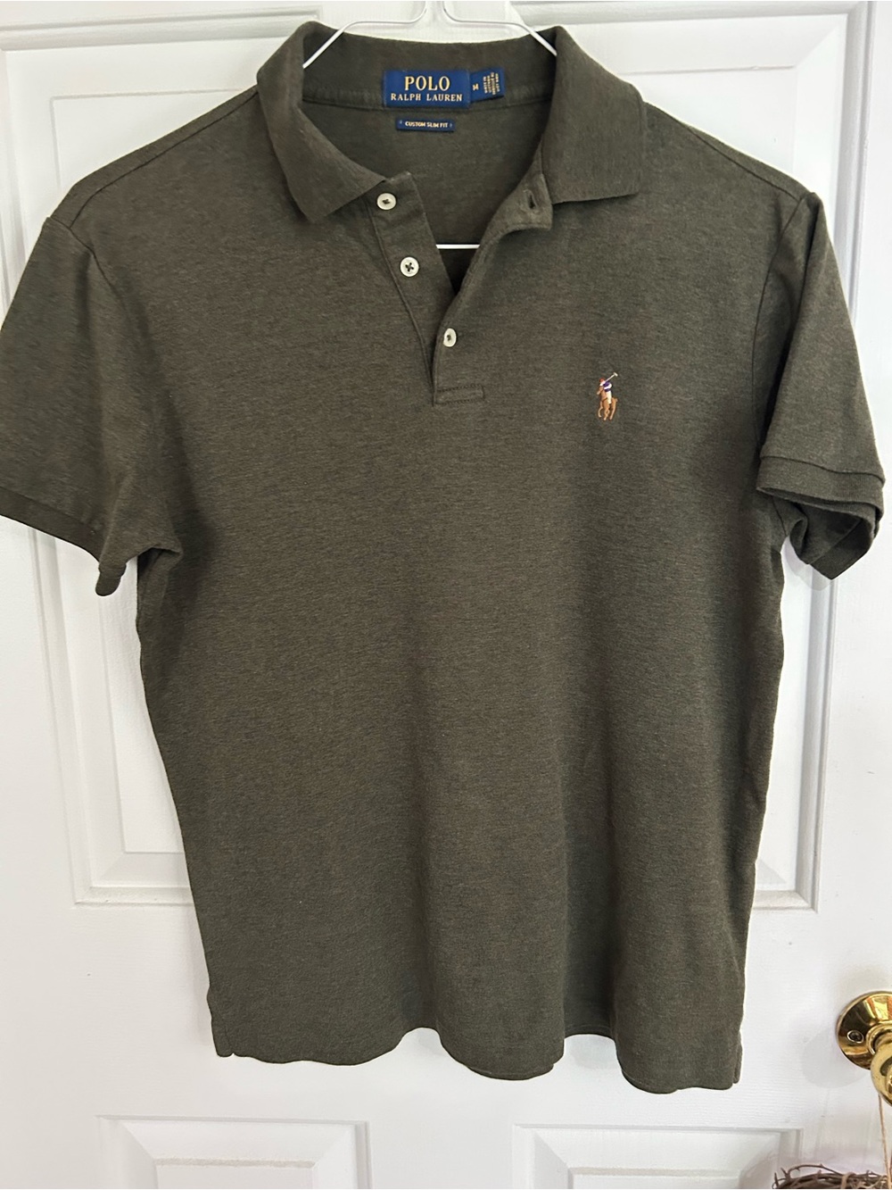 Polo by Ralph Lauren Olive Heather Custom Slim Fit Polo